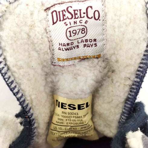 ディーゼル DIESEL EXPOSURE I フェイクファー ハイカットスニーカー メンズ JPN:28