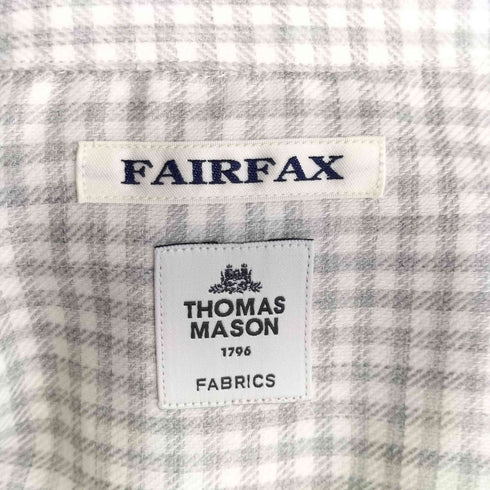 フェアファクス FAIRFAX カシミヤ混 開襟 チェック シャツ メンズ JPN:M