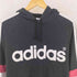 アディダス adidas 90S デサント製 トレフォイルロゴプリント プルオーバーパーカー メンズ M-L