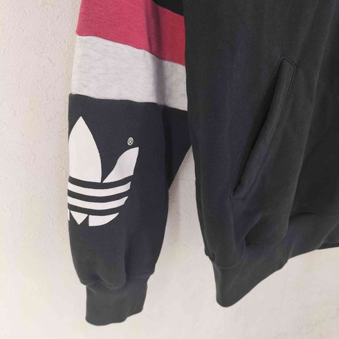 アディダス adidas 90S デサント製 トレフォイルロゴプリント プルオーバーパーカー メンズ M-L