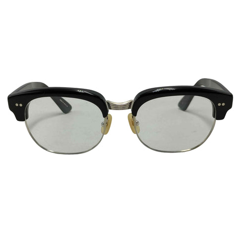 カネコメガネ 金子眼鏡 VINTAGE R-TITANIUM メガネ フレーム ネイビー ハーフリム 眼鏡 メガネ メンズ 50 19-146