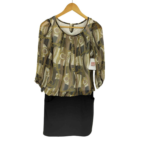 タルボット TALBOTS チェーンデザイン ドッキング ワンピース レディース import:XS