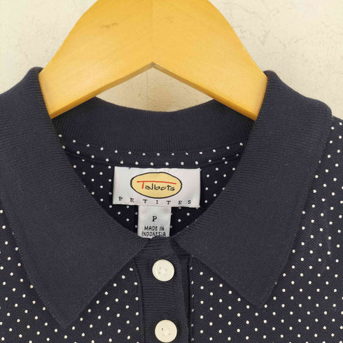 タルボット TALBOTS ドット柄 ミディアム 半袖 ポロワンピース レディース P