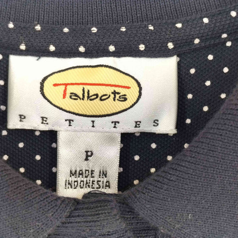 タルボット TALBOTS ドット柄 ミディアム 半袖 ポロワンピース レディース P