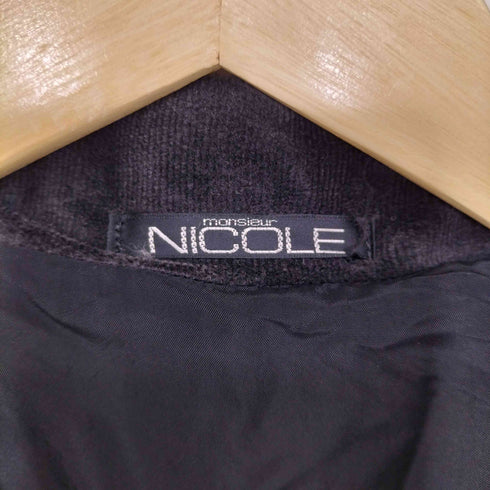 ムッシュ二コル MONSIEUR NICOLE フロントジップ ブークレ 切替 3B ジャケット メンズ JPN:48