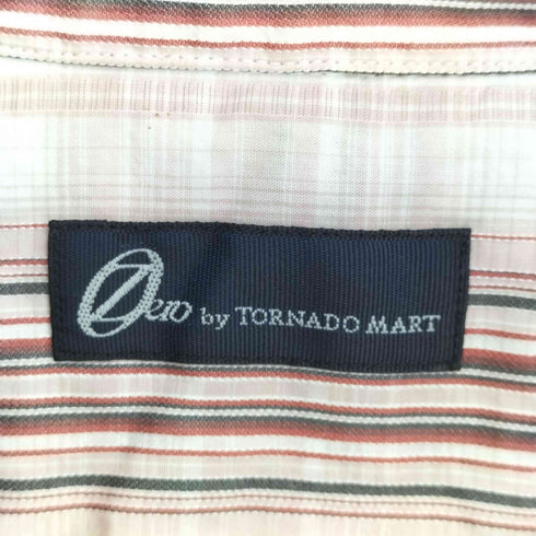 ゼロバイトルネードマート Zero by TORNADO MART ツギハギデザイン イタリアンカラーチェック ストライプシャツ メンズ JPN:L