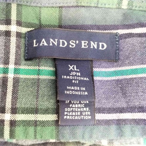 ランズエンド LANDS END チェック柄 コットン 長袖 BDシャツ メンズ JPN:XL