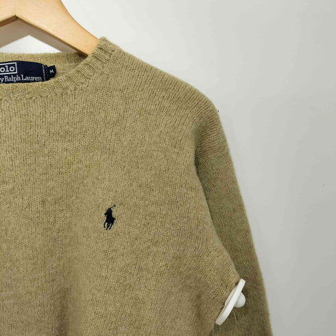 ポロバイラルフローレン Polo by RALPH LAUREN ポニー刺繍 クルーネック ウール ニット メンズ import:M