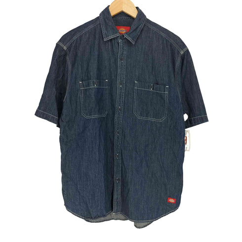 ディッキーズ Dickies シャンブレー 半袖 ワーク シャツ メンズ L
