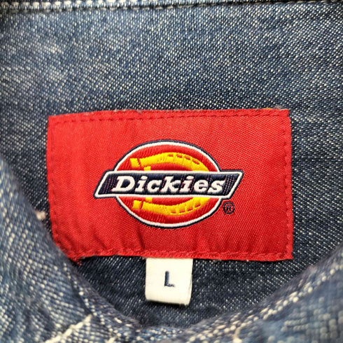 ディッキーズ Dickies シャンブレー 半袖 ワーク シャツ メンズ L