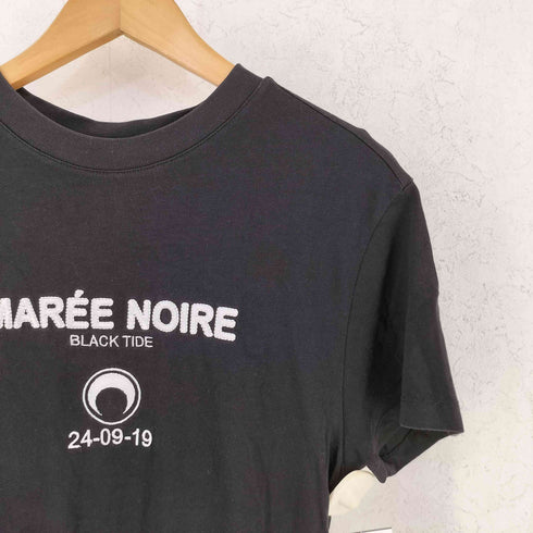 マリーンセル MARINE SERRE WHITELINE ロゴ刺繍 クルーネックTシャツ レディース import:M