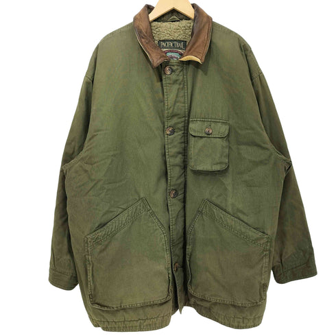 パシフィックトレイル PACIFIC TRAIL 90s 襟レザー 裏ボア ハンティング ジャケット メンズ import:XL