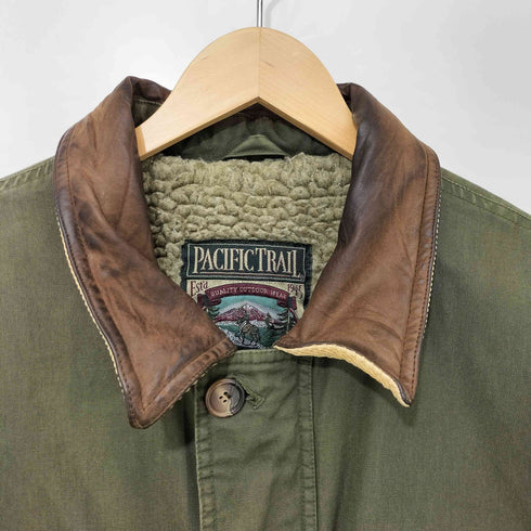 パシフィックトレイル PACIFIC TRAIL 90s 襟レザー 裏ボア ハンティング ジャケット メンズ import:XL