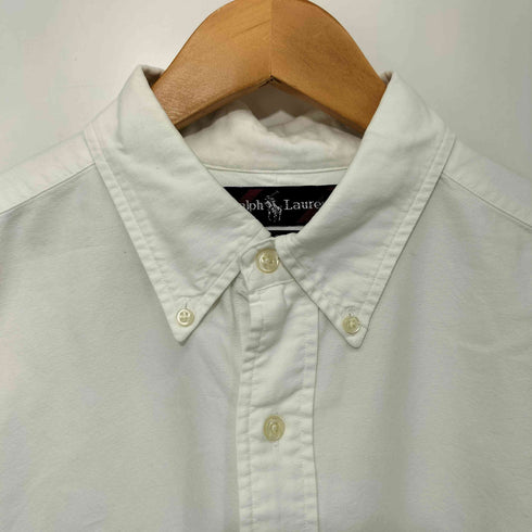ラルフローレン RALPH LAUREN 90s BIG SHIRT ビッグシャツ ポニー刺繍 ボタンダウン シャツ 長袖 無地 メンズ import:L