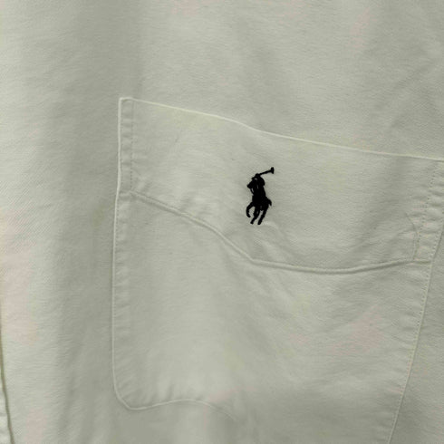 ラルフローレン RALPH LAUREN 90s BIG SHIRT ビッグシャツ ポニー刺繍 ボタンダウン シャツ 長袖 無地 メンズ import:L