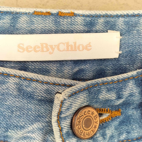 シーバイクロエ SEE BY CHLOE ポケット 編み込み デザイン デニムパンツ レディース 25