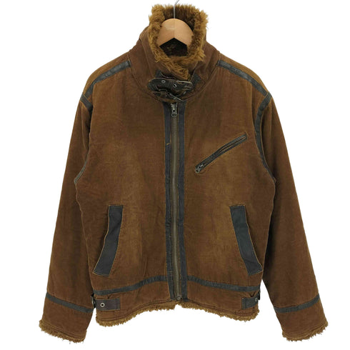 SOLEILDOR コーデュロイ 裏地ボア ファーカラー フライトジャケット メンズ import:M