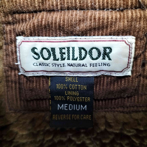 SOLEILDOR コーデュロイ 裏地ボア ファーカラー フライトジャケット メンズ import:M
