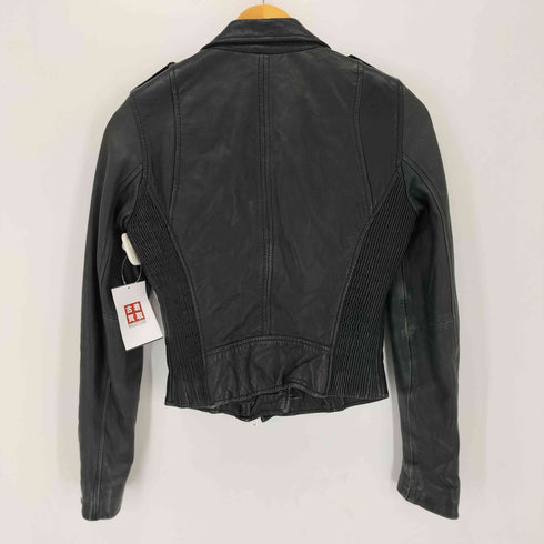 ザラ ZARA TRF SHEEP LEATHER シープレザー ダブルライダースジャケット レディース XS