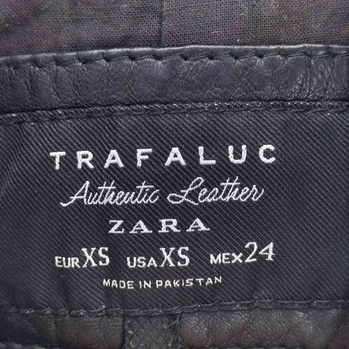 ザラ ZARA TRF SHEEP LEATHER シープレザー ダブルライダースジャケット レディース XS