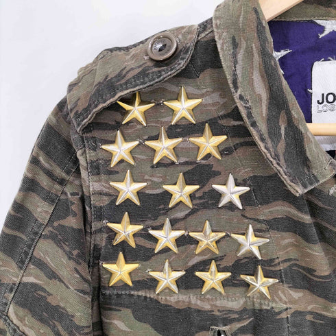ジョイリッチ JOYRICH Tiger Camo Military Jacket with Star Studs and Union Jack Lining スター スタッズ タイガーカモ 裏地 ユニオンジャック ミリタリー ジャケット Y2K レディース import:S