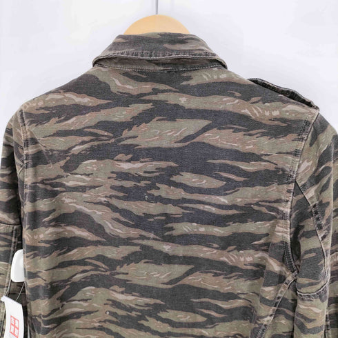 ジョイリッチ JOYRICH Tiger Camo Military Jacket with Star Studs and Union Jack Lining スター スタッズ タイガーカモ 裏地 ユニオンジャック ミリタリー ジャケット Y2K レディース import:S