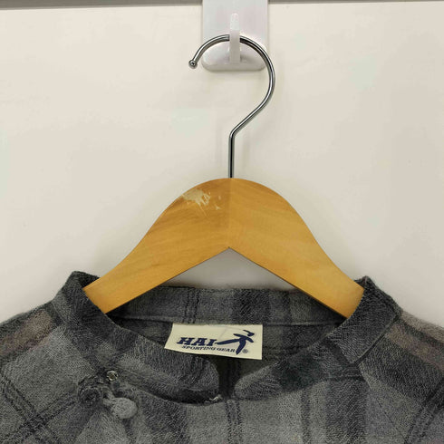 イッセイミヤケハイスポーティングギア ISSEY MIYAKE HAI SPORTING GEAR チャイナボタン チェック ウールブラウス レディース JPN:M
