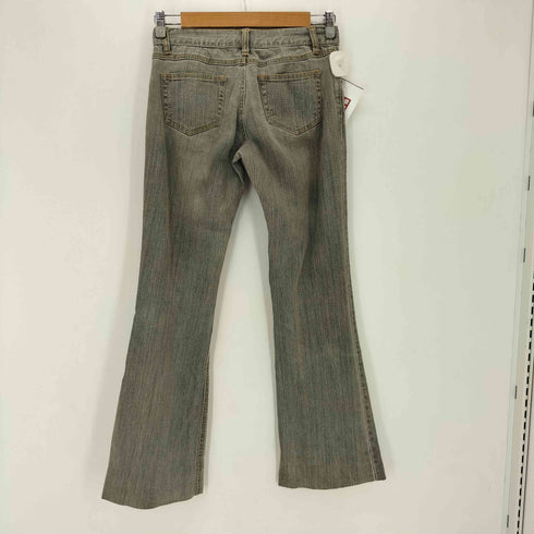 ヒゲデザイン フレアデニムパンツ Y2K cool レディース