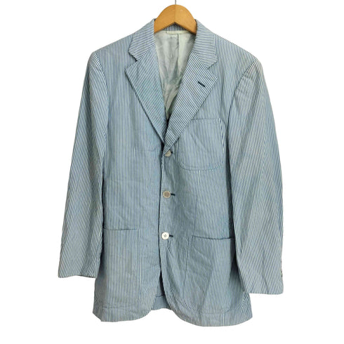 エルメネジルドゼニア Ermenegildo Zegna カシミヤ混コットンストライプ3Bテーラードジャケット メンズ JPN:44
