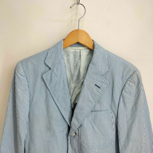 エルメネジルドゼニア Ermenegildo Zegna カシミヤ混コットンストライプ3Bテーラードジャケット メンズ JPN:44