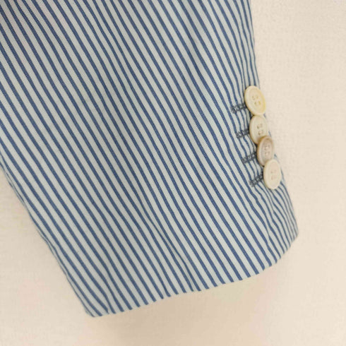 エルメネジルドゼニア Ermenegildo Zegna カシミヤ混コットンストライプ3Bテーラードジャケット メンズ JPN:44