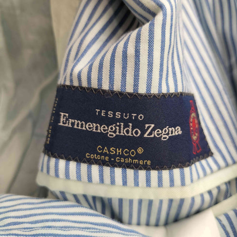 エルメネジルドゼニア Ermenegildo Zegna カシミヤ混コットンストライプ3Bテーラードジャケット メンズ JPN:44