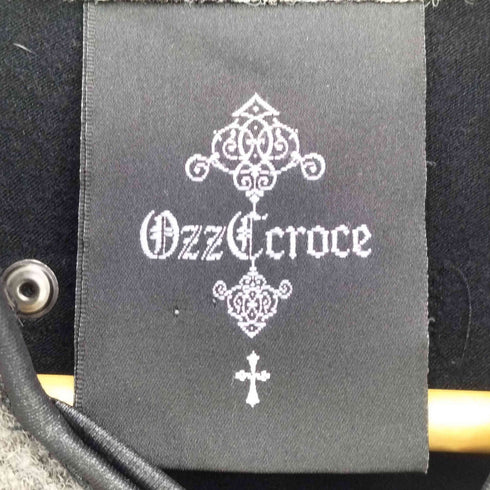 OZZ CROCE 異素材 ラメ ベロア フェルト パイピング 袖スタッズ ダブルジップ コート レディース