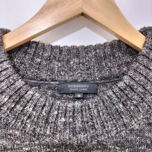バーバリーブラックレーベル BURBERRY BLACK LABEL ウールリネン ニット ワンピース レディース 38