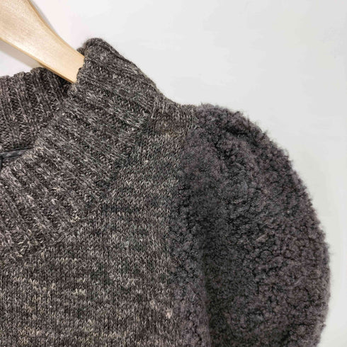 バーバリーブラックレーベル BURBERRY BLACK LABEL ウールリネン ニット ワンピース レディース 38