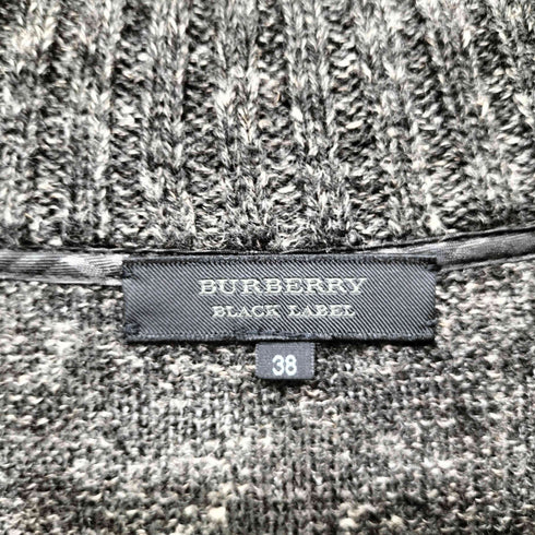 バーバリーブラックレーベル BURBERRY BLACK LABEL ウールリネン ニット ワンピース レディース 38