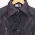 ozz on レース フリル クロス スナップボタン L/S 長袖 シャツ レディース