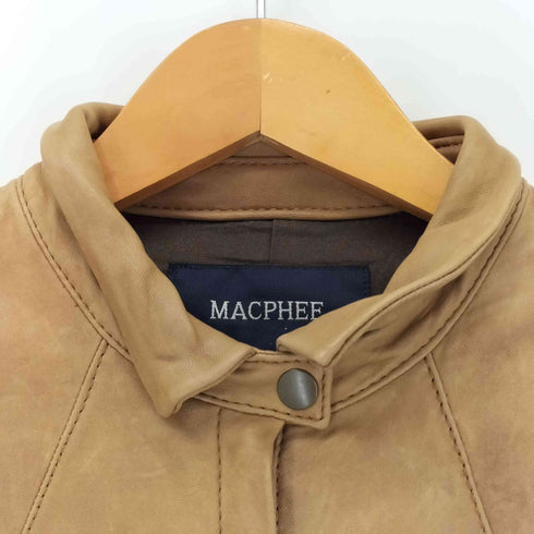 マカフィー MACPHEE ラムレザー ジップアップジャケット レディース M