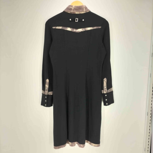 OZZ CROCE クロス スタッズ 刺繍 スナップボタン L/S 長袖 シャツワンピース レディース