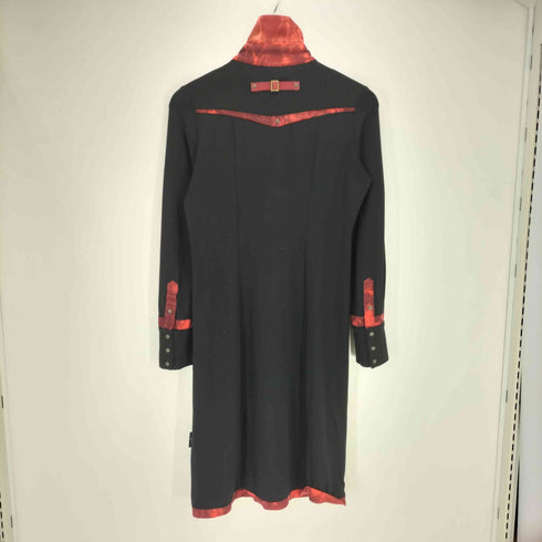 OZZ CROCE クロス スタッズ 刺繍 スナップボタン L/S 長袖 シャツワンピース レディース