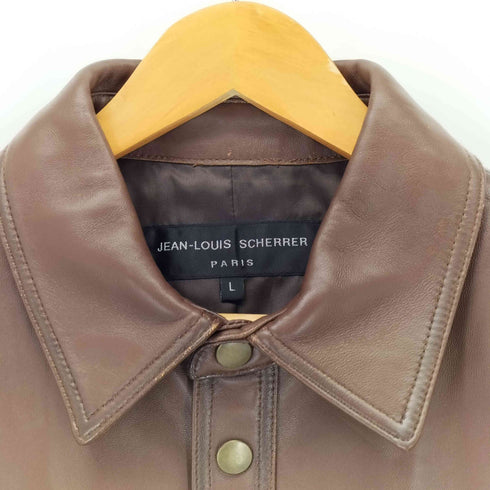 ジャンルイシュレル jean louis scherrer ラムレザー シャツジャケット メンズ L
