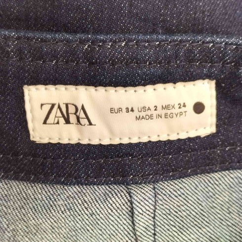 ザラ ZARA COLLECTION WIDE-LEG HIGH-WAIST JEANS センタープレス ワイドデニムパンツ レディース EUR:34