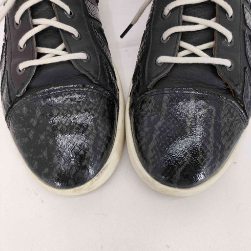 アレキサンダーマックイーン Alexander McQueen 型押しパイソン柄 レザースニーカー メンズ JPN:24
