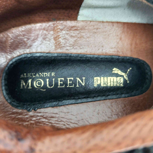 アレキサンダーマックイーン Alexander McQueen 型押しパイソン柄 レザースニーカー メンズ JPN:24