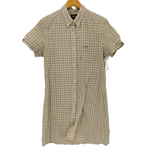 ステューシー Stussy 90s USA製 紺タグ チェックシャツワンピース レディース L