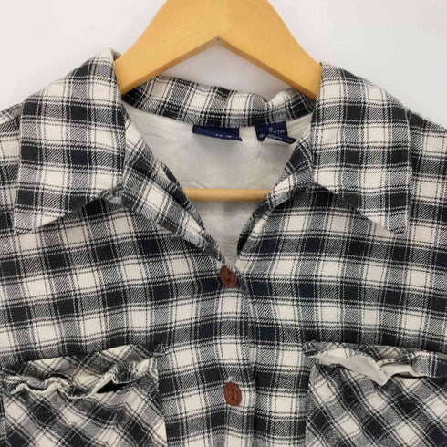 ギャップ Gap 90s 開襟 フラップポケット チェックフランネル オープンカラーシャツ レディース S