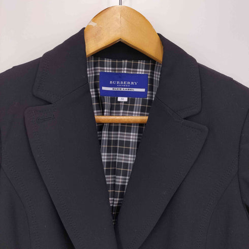 バーバリーブルーレーベル BURBERRY BLUE LABEL ロゴ刺繍 2B テーラードジャケット レディース EUR:38