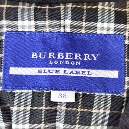 バーバリーブルーレーベル BURBERRY BLUE LABEL ロゴ刺繍 2B テーラードジャケット レディース EUR:38