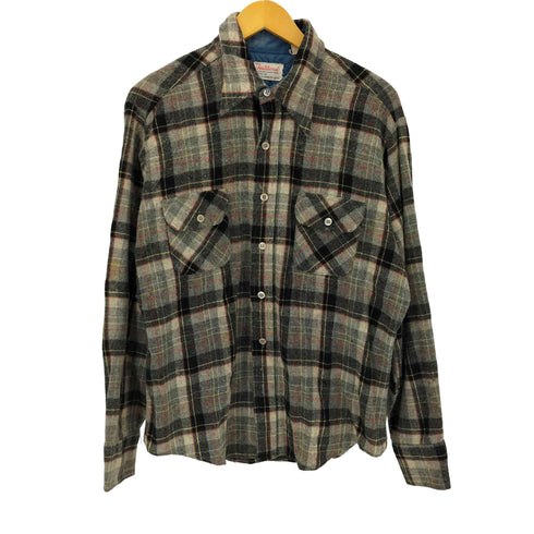 70~80s Traditional トラディッショナル ウール混 タータンチェックシャツ メンズ