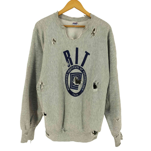 エムブイピー MVP 90S USA製 カレッジプリント リバース ダメージ スウェット メンズ import:XL